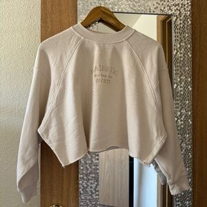 Women Mango Cream Customized Cropped Sweatshirt/XS